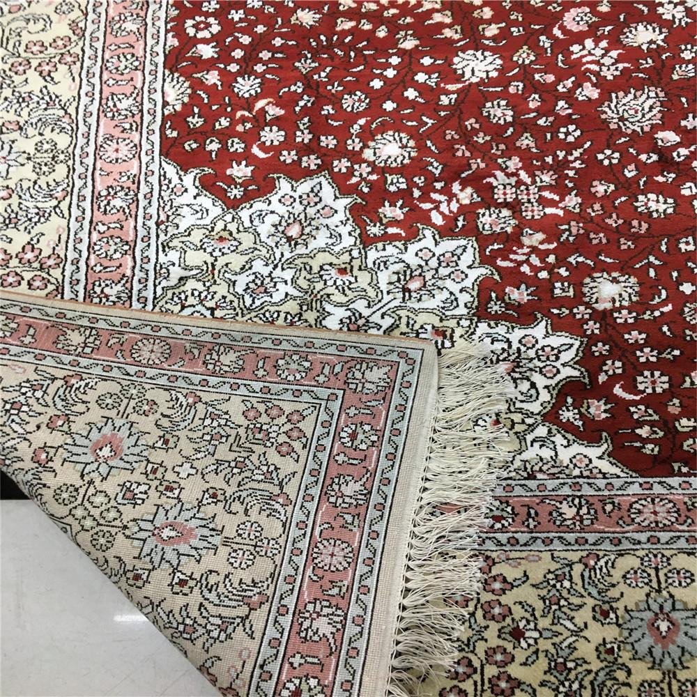 6x9ft red color handmade silk persian home use sitting room carpet 4
