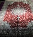 6x9ft 红色手工真丝波斯风格家用客厅地毯 5