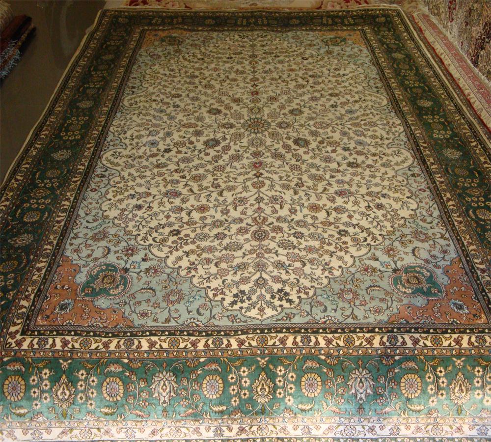 手工編織6x9ft 真絲波斯客廳臥室書房地毯 carpet 2