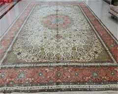 12x18ft 超大尺寸紅色手工編織真絲波斯客廳大堂地毯