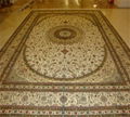 9x12ft 米色手工編織真絲大客廳使用藝朮欣賞地毯 1