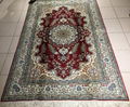 pink color 4x6ft handmade silk persian hanging tapestry prayer rug