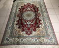 pink color 4x6ft handmade silk persian hanging tapestry prayer rug 5