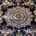 3x5ft blue color handmade silk persian collection rug