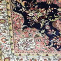 3x5ft blue color handmade silk persian collection rug