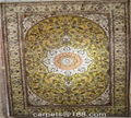 6x9ft 手工真絲黃金絲藝朮波斯地毯家庭裝飾地毯 5