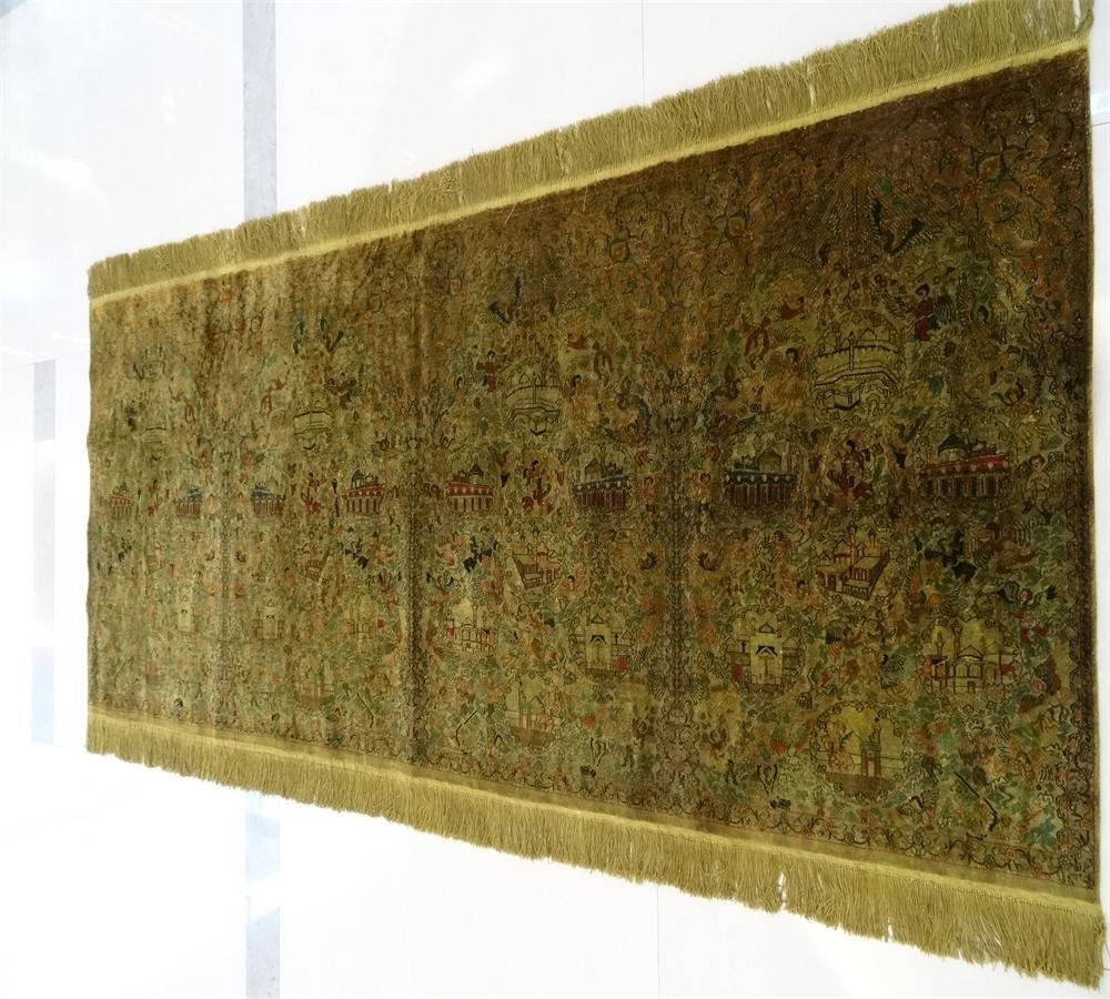 高密度手工真絲材質古董穆斯林祈禱挂毯收藏毯子