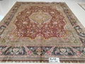 8x10ft red color handmade silk persian