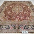 red color handmade silk persian carpet 8x10 ft for villa sitting room