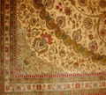 手工编织真丝波斯风格客厅大堂装饰地毯10X14ft米色地毯