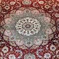 6x9ft 紅色手工編織真絲波斯風格客廳地毯家居地毯 3