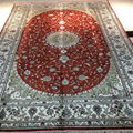 6x9ft red color handmade silk persian