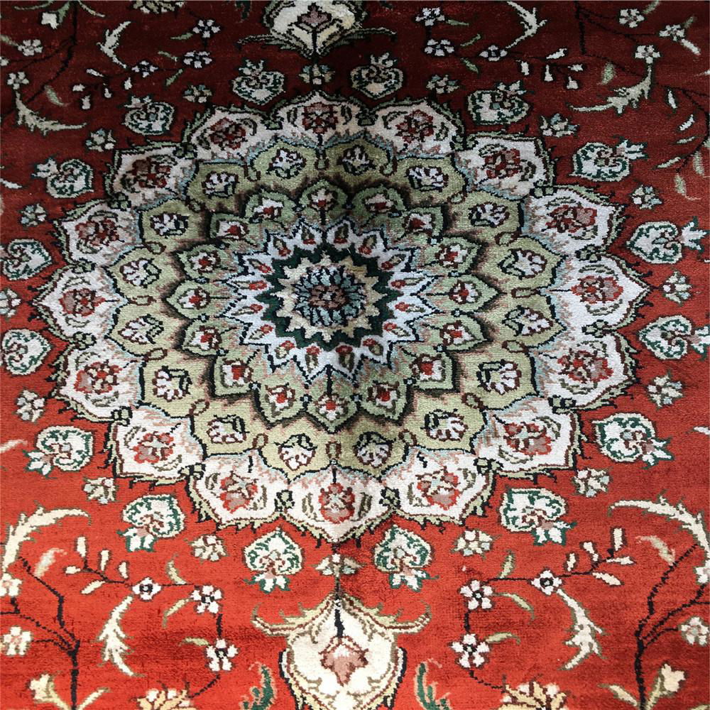6x9ft red color handmade silk persian syle carpet 2