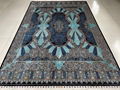 6x9ft blue color handmade silk persian