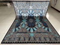 6x9ft 藍色手工編織真絲波斯風格家居地毯客廳地毯