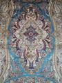 4x6ft blue color handmade silk persian collection rug