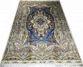 4x6ft blue color handmade silk persian collection rug