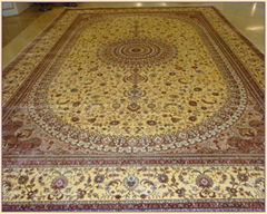 large size beige color classic european handmade silk carpet for sitting room 