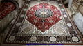 6x9ft red color hand knotted persian carpet for sitting room