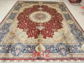 9x12ft hand knotted silk luxury living room carpet