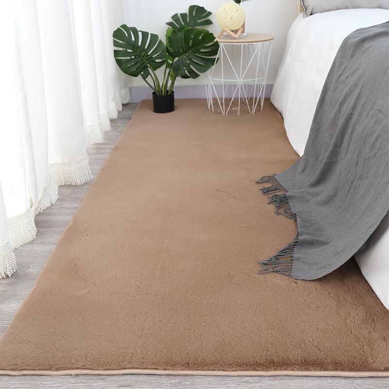 pure color comfortable warm rabit hair rug carpet and blanket 2