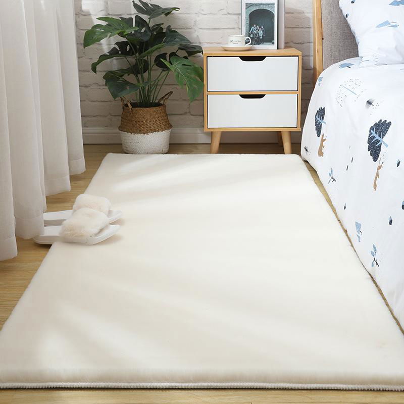 pure color comfortable warm rabit hair rug carpet and blanket 4