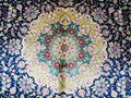 6X9ft 寶石藍手工編織真絲歐式客廳地毯 5