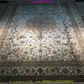 6x9ft beige color handmade silk persian style living room carpet