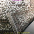 6x9ft beige color handmade silk persian style living room carpet