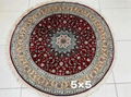 圓形手工編織真絲波斯風格客廳臥室餐廳地毯 3