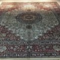 8x10ft 棗紅色手工打結水洗真絲波斯風格地毯客廳豪華地毯 (熱門產品 - 1*)