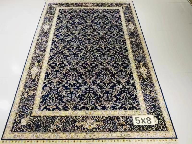 5X7ft hand knotted persian silk rugs for study room