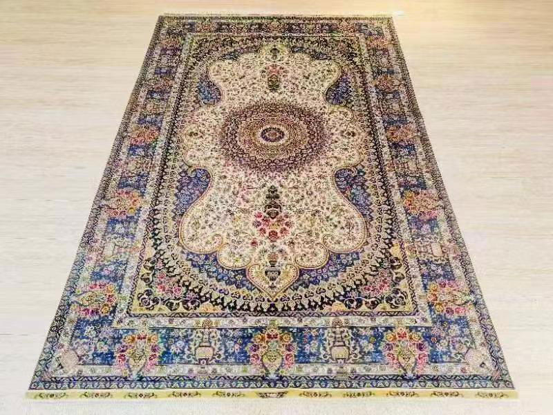 5X7ft hand knotted persian silk rugs for study room 3