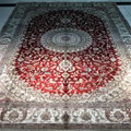 6x9ft red color handmade silk persian