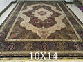 10x14ft rose design handmade silk living room carpet