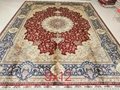 10x14ft red and blue color classic handmade silk art persian carpet for villa 4