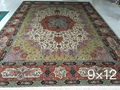 10x14ft red and blue color classic handmade silk art persian carpet for villa