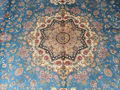10X14ft 蓝色手工编织真丝波斯风格地毯爱尔兰皇家欧式地毯 5