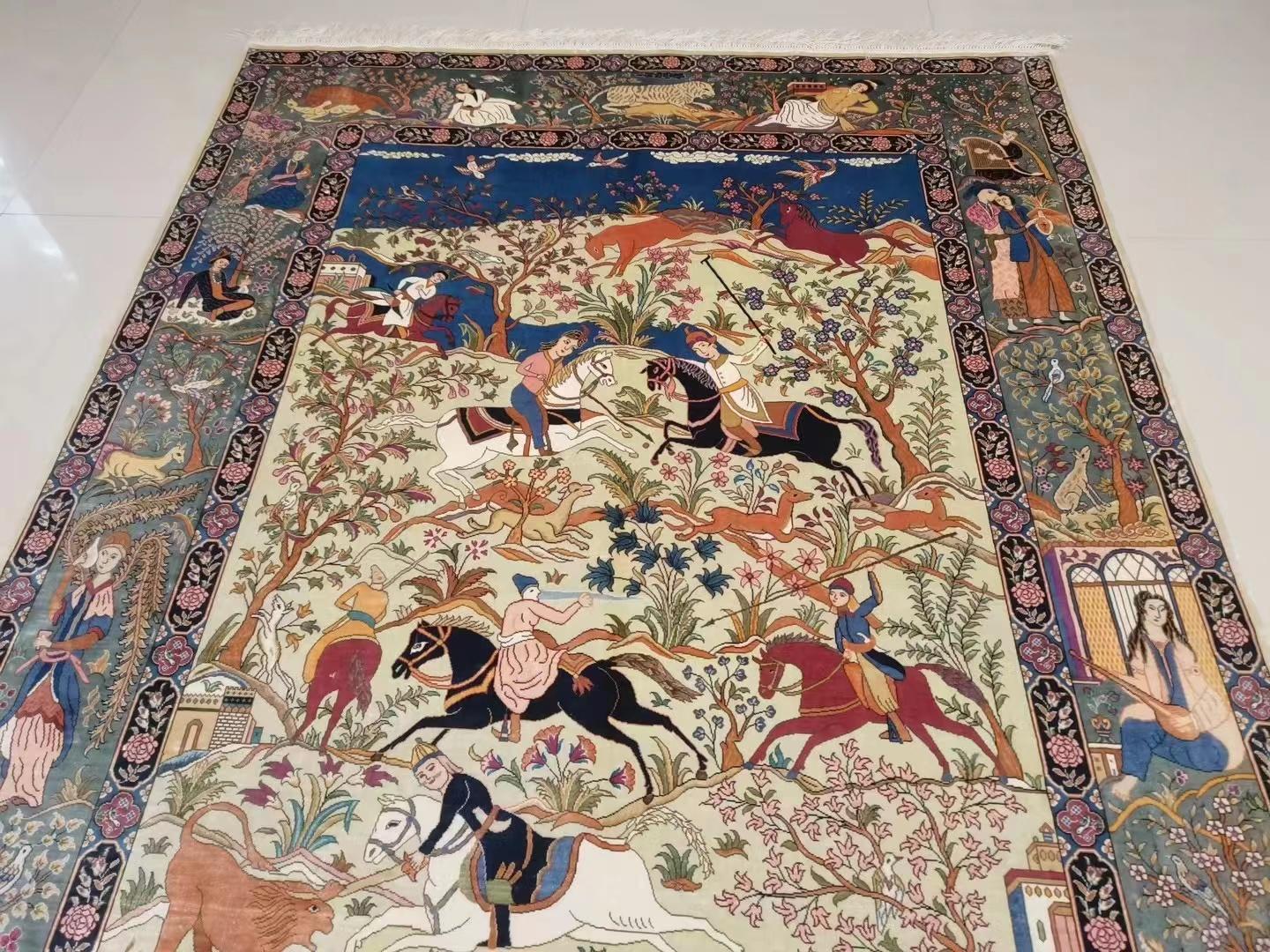 5X8ft handmade silk art hanging rugs for wall 2