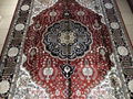 6X9ft 紅色喜慶經典圖案手工編織真絲歐式風格客廳地毯 2