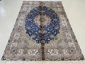 6x9ft dark blue classic handmade silk