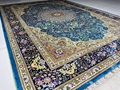 宝蓝色4x6ft新款手工编织真丝皇室波色风格小毯子 (热门产品 - 1*)