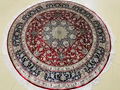 8.5x8.5ft red color round shape handmade silk persian carpet