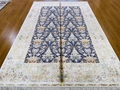 6x9ft blue color handmade silk persian