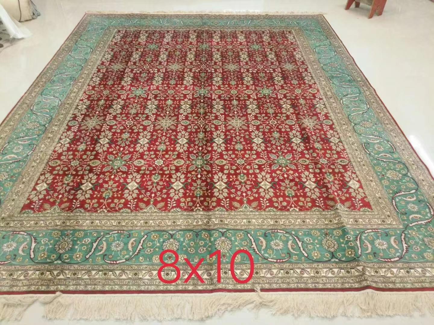 8x10ft handmade square turkish classic designs silk living room carpet