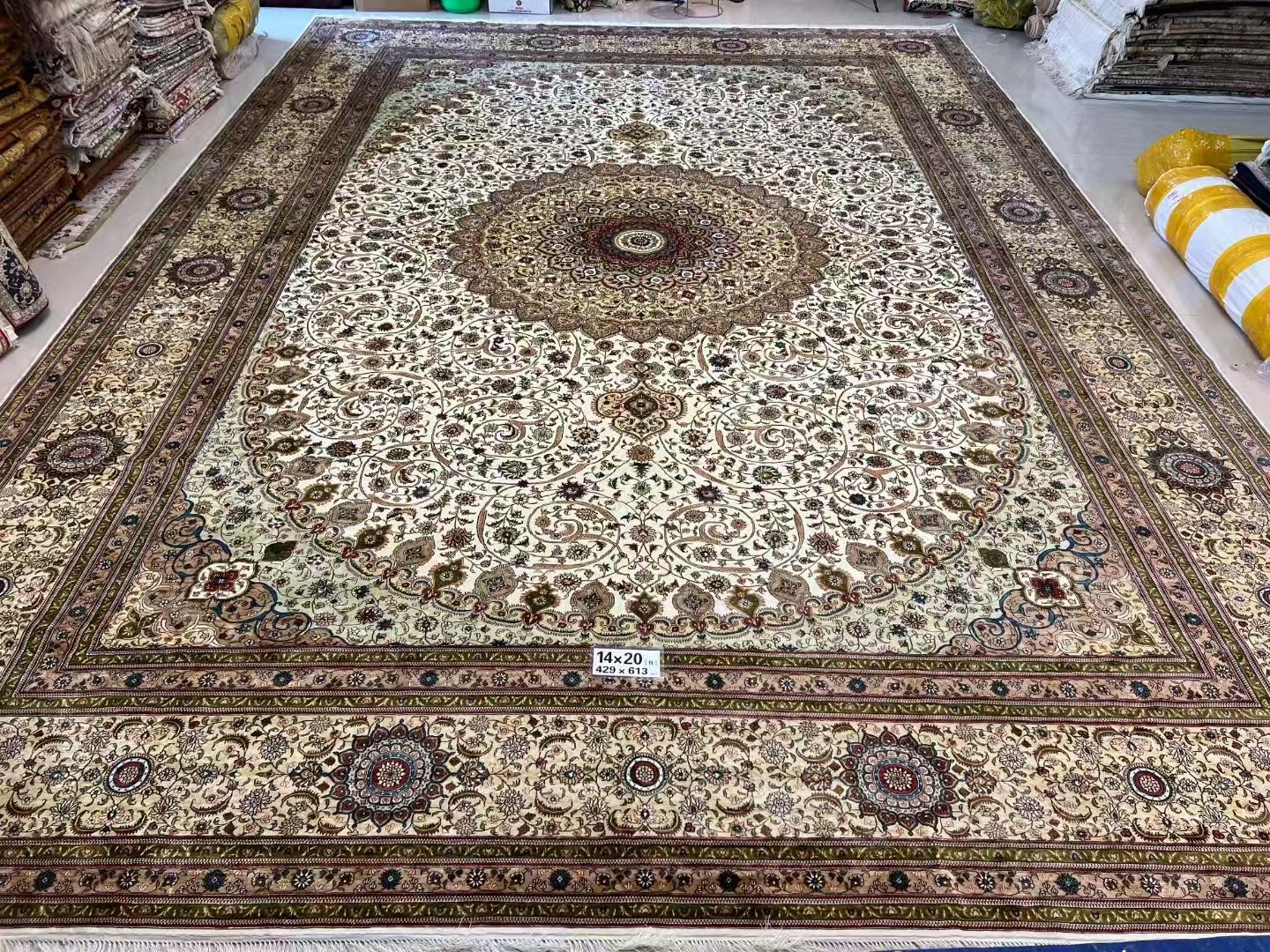 12x18ft 手工真絲水洗波斯地毯別墅專用豪華大地毯 2