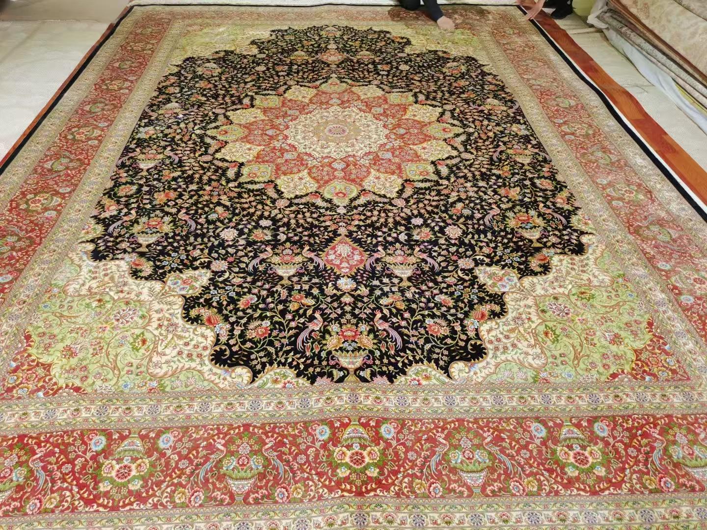 12x18ft 手工真絲水洗波斯地毯別墅專用豪華大地毯 5