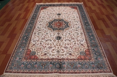 6x9ftred color handmade silk persian style wedding liveing room carpet