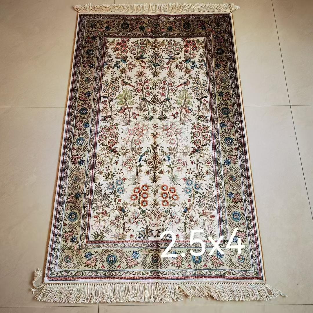 2.5X4ft handmade silk persian prayer rug for collection