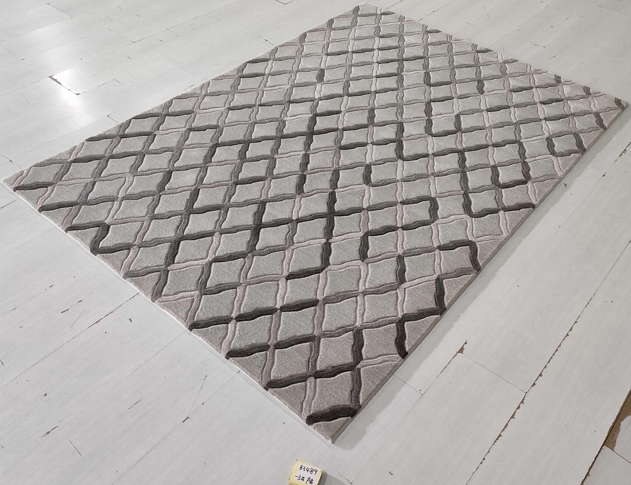 現代簡約手工槍刺立體圖案家用地毯 4